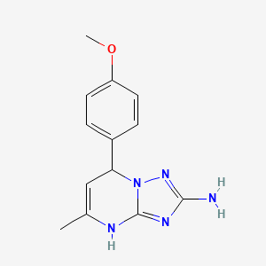 molecular formula C13H15N5O B11444156 7-(4-Methoxyphenyl)-5-methyl-4,7-dihydro[1,2,4]triazolo[1,5-a]pyrimidin-2-amine 