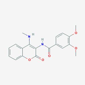 molecular formula C19H18N2O5 B11444185 3,4-dimethoxy-N-[4-(methylamino)-2-oxo-2H-chromen-3-yl]benzamide 