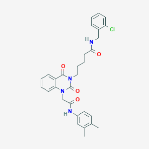 N-(2-chlorobenzyl)-5-[1-{2-[(3,4-dimethylphenyl)amino]-2-oxoethyl}-2,4-dioxo-1,4-dihydroquinazolin-3(2H)-yl]pentanamide