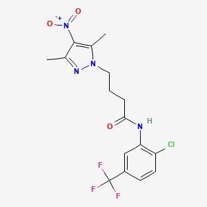 N-[2-chloro-5-(trifluoromethyl)phenyl]-4-(3,5-dimethyl-4-nitro-1H-pyrazol-1-yl)butanamide