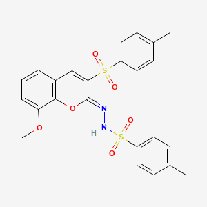 N'-{(2Z)-8-methoxy-3-[(4-methylphenyl)sulfonyl]-2H-chromen-2-ylidene}-4-methylbenzenesulfonohydrazide