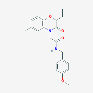 2-(2-Ethyl-6-methyl-3-oxo-3,4-dihydro-2H-1,4-benzoxazin-4-YL)-N-[(4-methoxyphenyl)methyl]acetamide