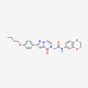 molecular formula C26H26N4O5 B11444230 2-(2-(4-butoxyphenyl)-4-oxopyrazolo[1,5-a]pyrazin-5(4H)-yl)-N-(2,3-dihydrobenzo[b][1,4]dioxin-6-yl)acetamide 