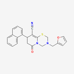 3-(furan-2-ylmethyl)-8-(naphthalen-1-yl)-6-oxo-3,4,7,8-tetrahydro-2H,6H-pyrido[2,1-b][1,3,5]thiadiazine-9-carbonitrile