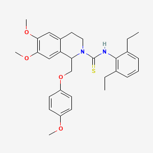 N-(2,6-diethylphenyl)-6,7-dimethoxy-1-((4-methoxyphenoxy)methyl)-3,4-dihydroisoquinoline-2(1H)-carbothioamide