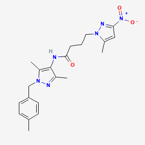 N-[3,5-dimethyl-1-(4-methylbenzyl)-1H-pyrazol-4-yl]-4-(5-methyl-3-nitro-1H-pyrazol-1-yl)butanamide