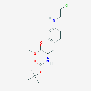 molecular formula C₁₇H₂₅ClN₂O₄ B1144433 Methyl (S)-2-((tert-butoxycarbonyl)amino)-3-(4-((2-chloroethyl)amino)phenyl)propanoate CAS No. 1374033-38-1