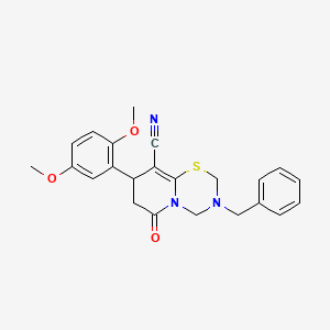 3-benzyl-8-(2,5-dimethoxyphenyl)-6-oxo-3,4,7,8-tetrahydro-2H,6H-pyrido[2,1-b][1,3,5]thiadiazine-9-carbonitrile