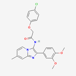 2-(4-chlorophenoxy)-N-[2-(3,4-dimethoxyphenyl)-7-methylimidazo[1,2-a]pyridin-3-yl]acetamide