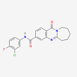 N-(3-chloro-4-fluorophenyl)-12-oxo-6,7,8,9,10,12-hexahydroazepino[2,1-b]quinazoline-3-carboxamide