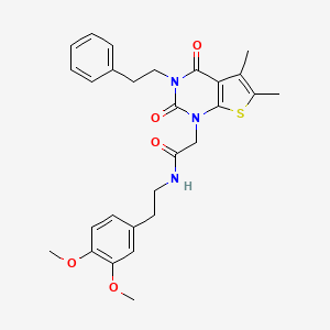 N-[2-(3,4-dimethoxyphenyl)ethyl]-2-[5,6-dimethyl-2,4-dioxo-3-(2-phenylethyl)-1H,2H,3H,4H-thieno[2,3-d]pyrimidin-1-yl]acetamide