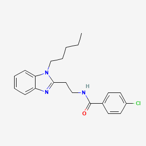 4-chloro-N-[2-(1-pentyl-1H-benzimidazol-2-yl)ethyl]benzamide