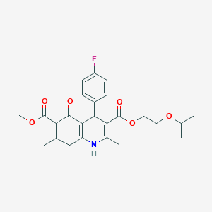 6-Methyl 3-[2-(propan-2-yloxy)ethyl] 4-(4-fluorophenyl)-2,7-dimethyl-5-oxo-1,4,5,6,7,8-hexahydroquinoline-3,6-dicarboxylate