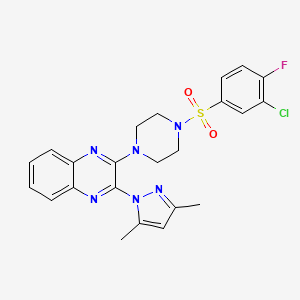 2-{4-[(3-chloro-4-fluorophenyl)sulfonyl]piperazin-1-yl}-3-(3,5-dimethyl-1H-pyrazol-1-yl)quinoxaline