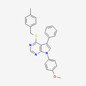 7-(4-methoxyphenyl)-4-[(4-methylbenzyl)sulfanyl]-5-phenyl-7H-pyrrolo[2,3-d]pyrimidine