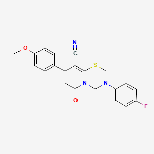 3-(4-fluorophenyl)-8-(4-methoxyphenyl)-6-oxo-3,4,7,8-tetrahydro-2H,6H-pyrido[2,1-b][1,3,5]thiadiazine-9-carbonitrile