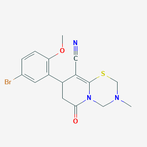 8-(5-Bromo-2-methoxyphenyl)-3-methyl-6-oxo-2,4,7,8-tetrahydropyrido[2,1-b][1,3,5]thiadiazine-9-carbonitrile