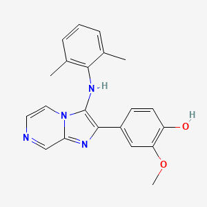 4-{3-[(2,6-Dimethylphenyl)amino]imidazo[1,2-a]pyrazin-2-yl}-2-methoxyphenol