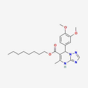 Octyl 7-(3,4-dimethoxyphenyl)-5-methyl-4,7-dihydro[1,2,4]triazolo[1,5-a]pyrimidine-6-carboxylate