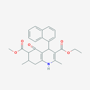 3-Ethyl 6-methyl 2,7-dimethyl-4-(naphthalen-1-yl)-5-oxo-1,4,5,6,7,8-hexahydroquinoline-3,6-dicarboxylate