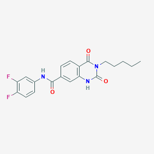 molecular formula C20H19F2N3O3 B11444596 N-(3,4-difluorophenyl)-2,4-dioxo-3-pentyl-1,2,3,4-tetrahydroquinazoline-7-carboxamide 