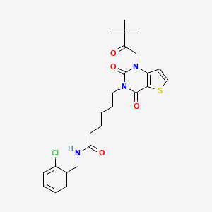 N-(2-chlorobenzyl)-6-[1-(3,3-dimethyl-2-oxobutyl)-2,4-dioxo-1,4-dihydrothieno[3,2-d]pyrimidin-3(2H)-yl]hexanamide