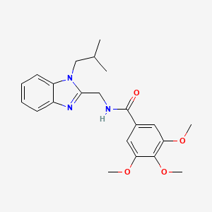 molecular formula C22H27N3O4 B11444642 3,4,5-trimethoxy-N-{[1-(2-methylpropyl)-1H-benzimidazol-2-yl]methyl}benzamide 