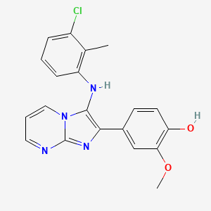 4-{3-[(3-Chloro-2-methylphenyl)amino]imidazo[1,2-a]pyrimidin-2-yl}-2-methoxyphenol