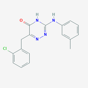 molecular formula C17H15ClN4O B11444659 6-(2-chlorobenzyl)-3-[(3-methylphenyl)amino]-1,2,4-triazin-5(4H)-one 