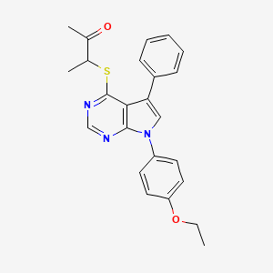 3-{[7-(4-ethoxyphenyl)-5-phenyl-7H-pyrrolo[2,3-d]pyrimidin-4-yl]sulfanyl}butan-2-one