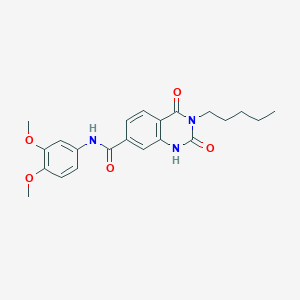 N-(3,4-dimethoxyphenyl)-2,4-dioxo-3-pentyl-1,2,3,4-tetrahydroquinazoline-7-carboxamide