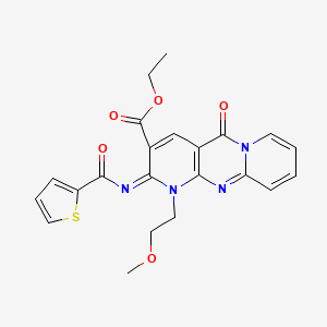 ethyl 7-(2-methoxyethyl)-2-oxo-6-(thiophene-2-carbonylimino)-1,7,9-triazatricyclo[8.4.0.03,8]tetradeca-3(8),4,9,11,13-pentaene-5-carboxylate