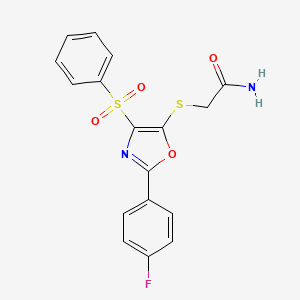 2-{[2-(4-Fluorophenyl)-4-(phenylsulfonyl)-1,3-oxazol-5-yl]thio}acetamide