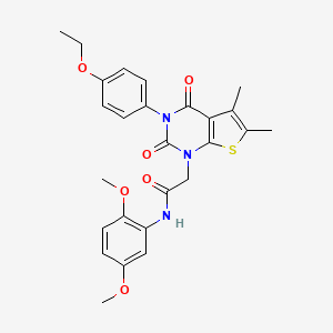 N-(2,5-dimethoxyphenyl)-2-(3-(4-ethoxyphenyl)-5,6-dimethyl-2,4-dioxo-3,4-dihydrothieno[2,3-d]pyrimidin-1(2H)-yl)acetamide