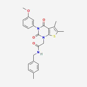 2-(3-(3-methoxyphenyl)-5,6-dimethyl-2,4-dioxo-3,4-dihydrothieno[2,3-d]pyrimidin-1(2H)-yl)-N-(4-methylbenzyl)acetamide