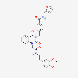 4-{[1-(2-{[2-(3,4-dimethoxyphenyl)ethyl]amino}-2-oxoethyl)-2,4-dioxo-1,4-dihydroquinazolin-3(2H)-yl]methyl}-N-(furan-2-ylmethyl)benzamide