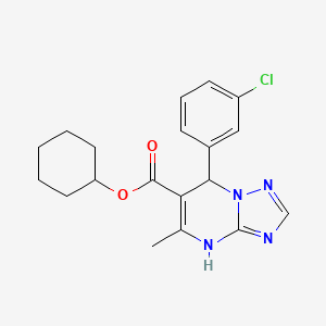 molecular formula C19H21ClN4O2 B11444753 Cyclohexyl 7-(3-chlorophenyl)-5-methyl-4,7-dihydro[1,2,4]triazolo[1,5-a]pyrimidine-6-carboxylate 