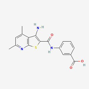 3-{[(3-Amino-4,6-dimethylthieno[2,3-b]pyridin-2-yl)carbonyl]amino}benzoic acid