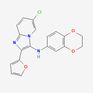 6-chloro-N-(2,3-dihydro-1,4-benzodioxin-6-yl)-2-(furan-2-yl)imidazo[1,2-a]pyridin-3-amine