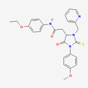 N-(4-ethoxyphenyl)-2-[1-(4-methoxyphenyl)-5-oxo-3-(pyridin-2-ylmethyl)-2-thioxoimidazolidin-4-yl]acetamide