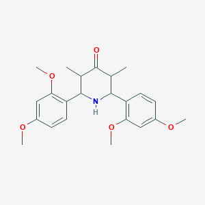 molecular formula C23H29NO5 B11444823 2,6-Bis(2,4-dimethoxyphenyl)-3,5-dimethylpiperidin-4-one 