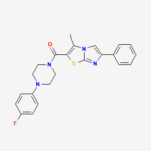 molecular formula C23H21FN4OS B11444825 2-{[4-(4-Fluorophenyl)piperazin-1-yl]carbonyl}-3-methyl-6-phenylimidazo[2,1-b][1,3]thiazole 