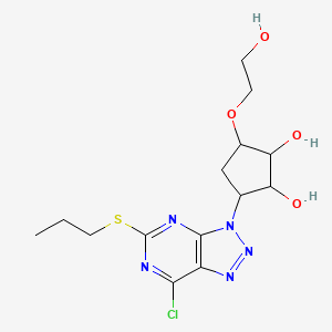B1144487 3-(7-Chloro-5-propylsulfanyltriazolo[4,5-d]pyrimidin-3-yl)-5-(2-hydroxyethoxy)cyclopentane-1,2-diol CAS No. 1354945-69-9