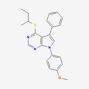 molecular formula C23H23N3OS B11444878 4-(butan-2-ylsulfanyl)-7-(4-methoxyphenyl)-5-phenyl-7H-pyrrolo[2,3-d]pyrimidine 