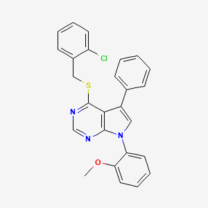 4-[(2-chlorobenzyl)sulfanyl]-7-(2-methoxyphenyl)-5-phenyl-7H-pyrrolo[2,3-d]pyrimidine