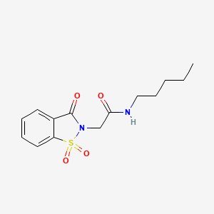 2-(1,1-dioxido-3-oxo-1,2-benzothiazol-2(3H)-yl)-N-pentylacetamide