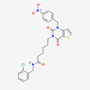 N-(2-chlorobenzyl)-6-(1-(4-nitrobenzyl)-2,4-dioxo-1,2-dihydrothieno[3,2-d]pyrimidin-3(4H)-yl)hexanamide