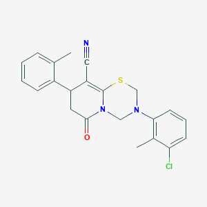 3-(3-chloro-2-methylphenyl)-8-(2-methylphenyl)-6-oxo-3,4,7,8-tetrahydro-2H,6H-pyrido[2,1-b][1,3,5]thiadiazine-9-carbonitrile