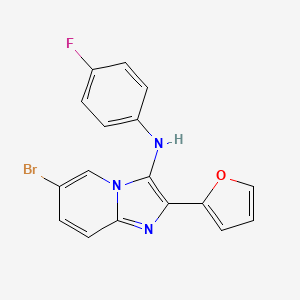 molecular formula C17H11BrFN3O B11444980 6-bromo-N-(4-fluorophenyl)-2-(furan-2-yl)imidazo[1,2-a]pyridin-3-amine 