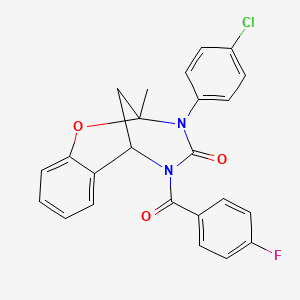 3-(4-chlorophenyl)-5-(4-fluorobenzoyl)-2-methyl-2,3,5,6-tetrahydro-4H-2,6-methano-1,3,5-benzoxadiazocin-4-one